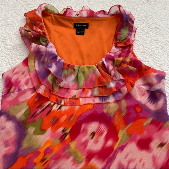Spense Tops - Spense Sleeveless Blouse Watercolor Floral Size M